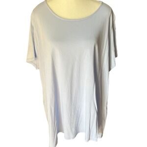 Pure Jill XL‎ Scoop Neck Elliptical Tee Top Pima Cotton Comfy Casual Blue Purple
